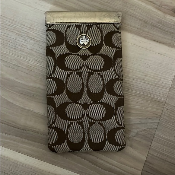 Coach Brown and Cream Signature Pouch - Picture 1 of 3